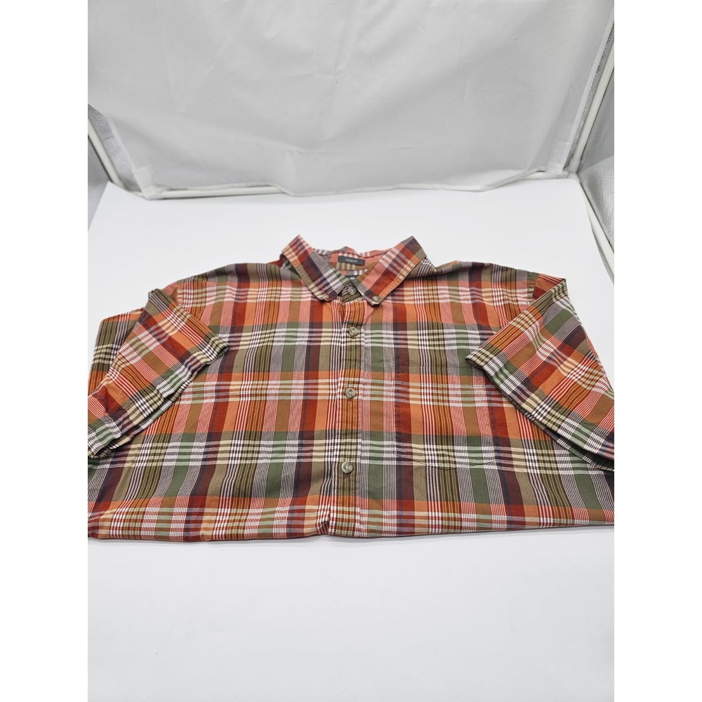Eddie Bauer Shirt Men's 2XL Plaid Short Sleeve Button Down Classics Fit  Cotton